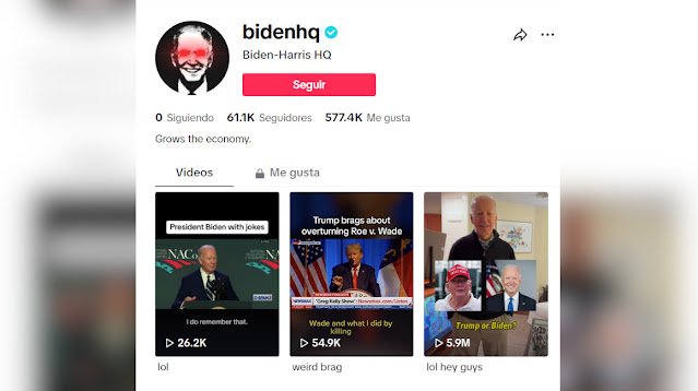 Joe Biden estrena cuenta de TikTok de cara a las próximas elecciones Biden en evento público.