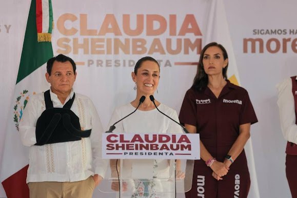 Sheinbaum señala intenciones políticas detrás de la suspensión en la construcción del Tren Maya Claudia Sheinbaum en visita a Progreso, Yucatán.