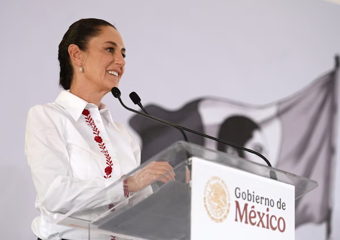 Claudia Sheinbaum defiende la soberanía de México ante el regreso de Trump Captura de pantalla del 19 de enero de 2025.