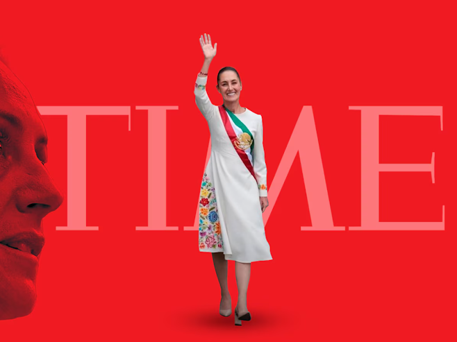 Claudia Sheinbaum entra a la lista Time 100 de las personas más influyentes del mundo en 2025 Captura de pantalla del sitio web Sufragio.