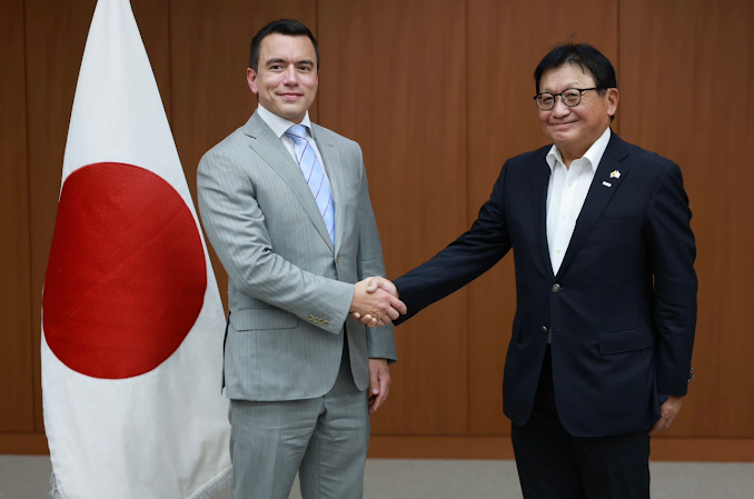 Daniel Noboa impulsa acercamiento comercial con Japón durante su gira por Asia Captura de pantalla del 28 de agosto de 2025.