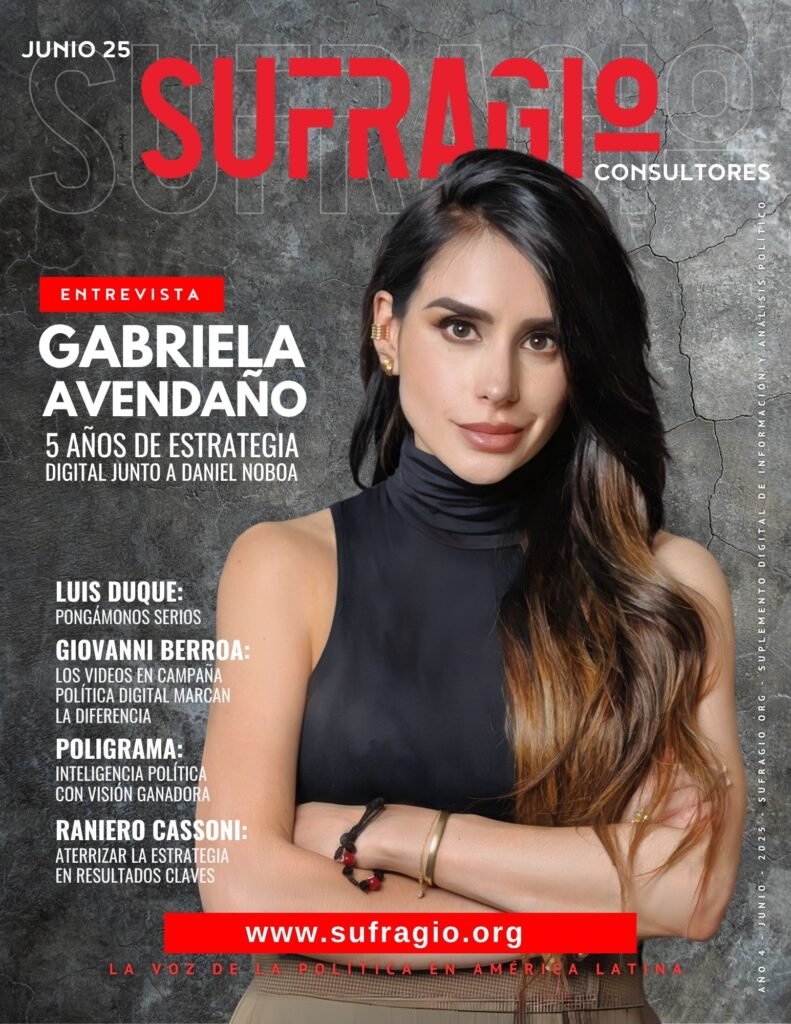 Gabriela Avendaño y Daniel Noboa en estrategia digital.